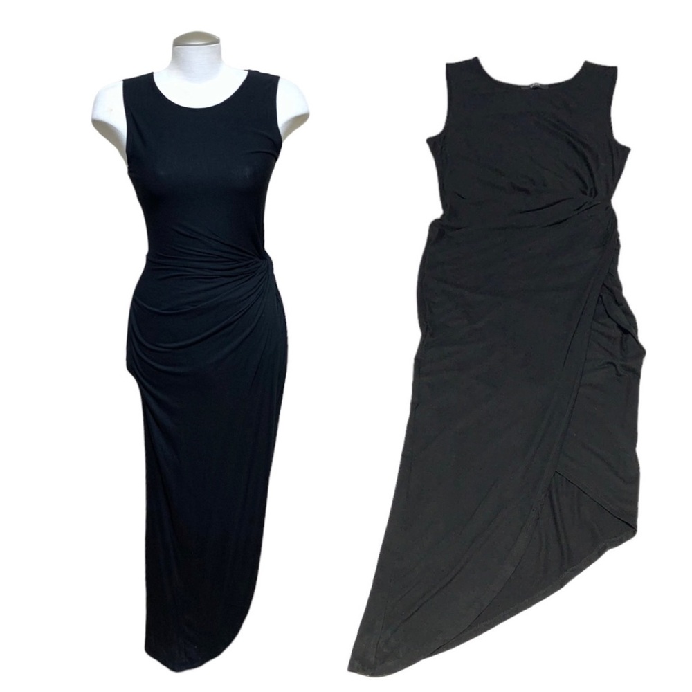 Gilbert Women’s Black Sleeveless Fitted Side Tie Mid Length Dress Size Small